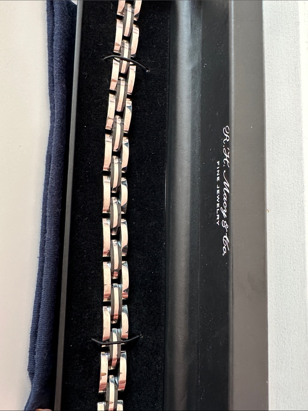 Polished Rose Gold Link Bracelet Watch Band